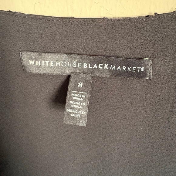 Women's White House Black Market Black Floral Silk Burnout Blouse Size 8 - Picture 9 of 13